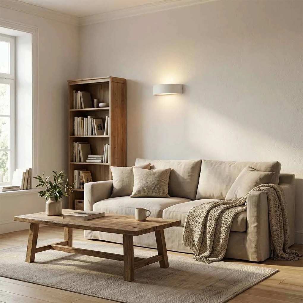 Applique da Parete E14 Bidirezionale in Gesso Pitturabile