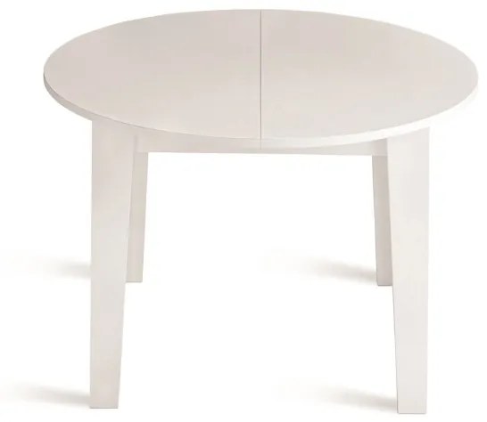 Tavolo tondo allungabile 155 cm con base metallo e piano Bianco frassinato MODUS