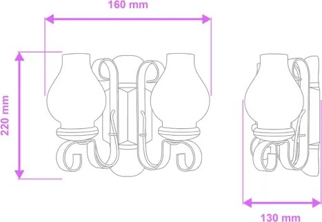 Brilagi - Applique RUSTIC 2xE14/40W/230V faggio/noce
