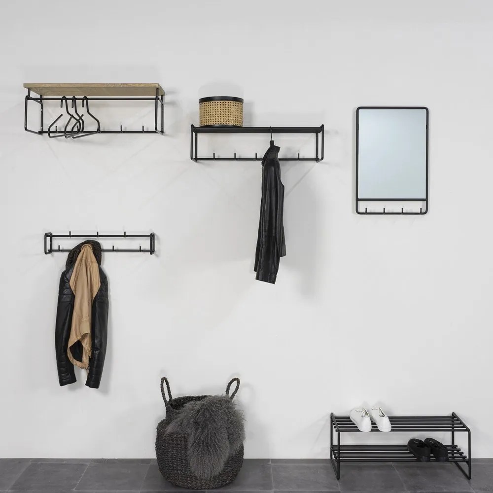 Appendiabiti da parete in metallo nero Clint - Spinder Design
