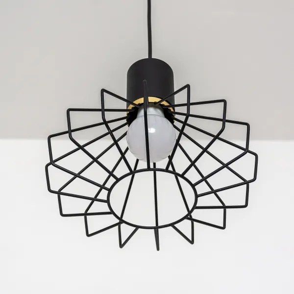 Lampadario sospeso su cavo SOLANO 3xE27/15W/230V nero/oro