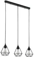 Lampadario con Design Diamante Nero 3 Lampadine E27cod mxl 95384