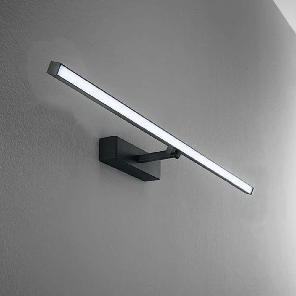 Applique Moderna Riga Metallo Nero Acrilico Led 24W 3000K