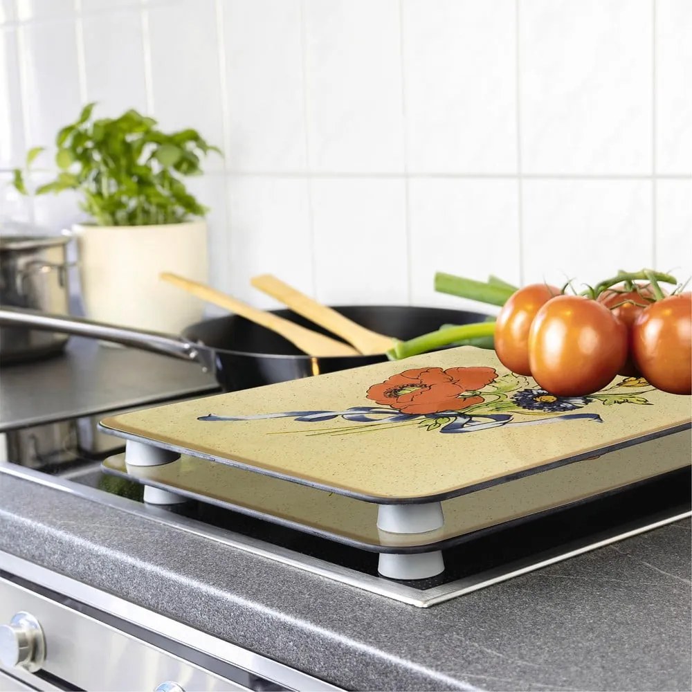 Set di 2 coperchi per stufe in vetro temperato 52x30 cm Corn-Flowers - Maximex