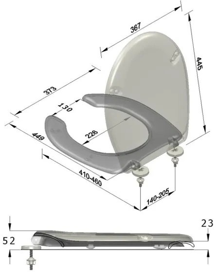 Sapho - Sedile WC per persone con disabilità bianco/duroplast
