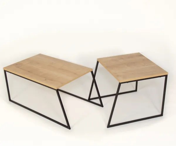 SET 2x Tavolino PAL beige/nero