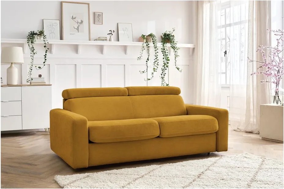 Divano color senape allungabile 195 cm Monaco – Bobochic Paris