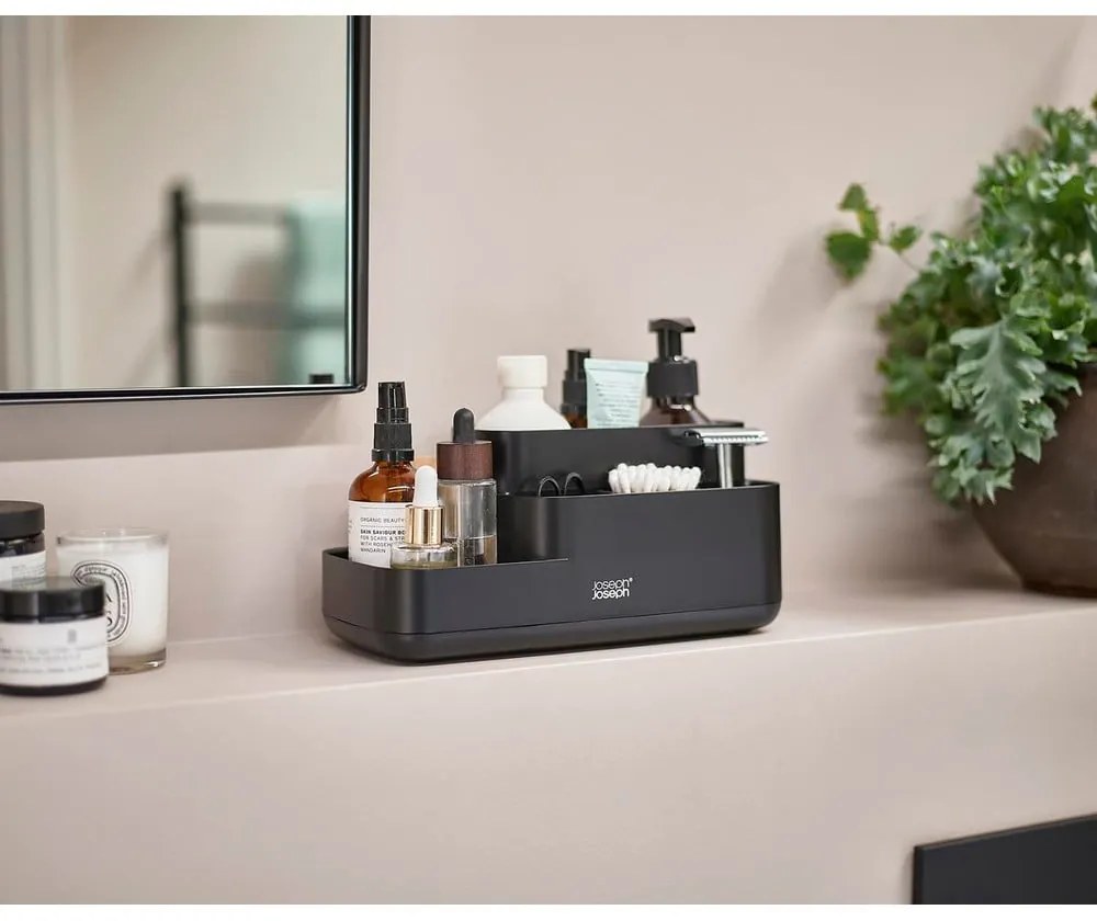 Organizer da bagno in plastica nero EasyStore - Joseph Joseph