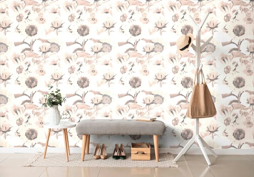 Carta da parati – Girasoli con tocco vintage