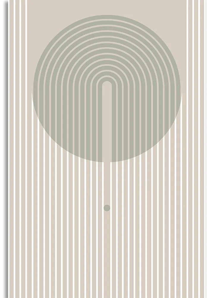 Stampa su tela – Motivo elegante con cerchio Mid-Century
