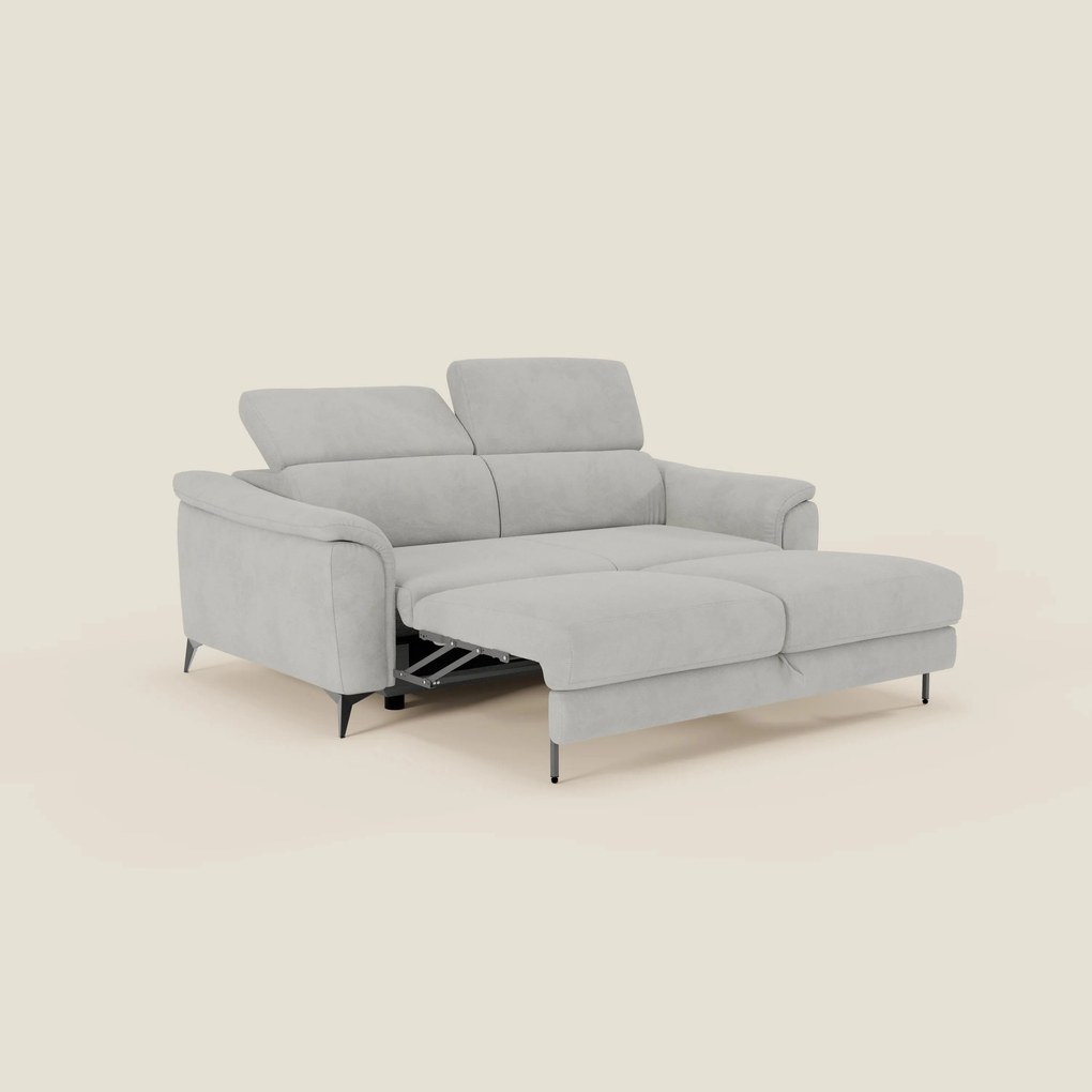 Arcos Divano 3 posti - piedini alti e poggiatesta reclinabili in microfibra impermeabile T11 grigio chiaro