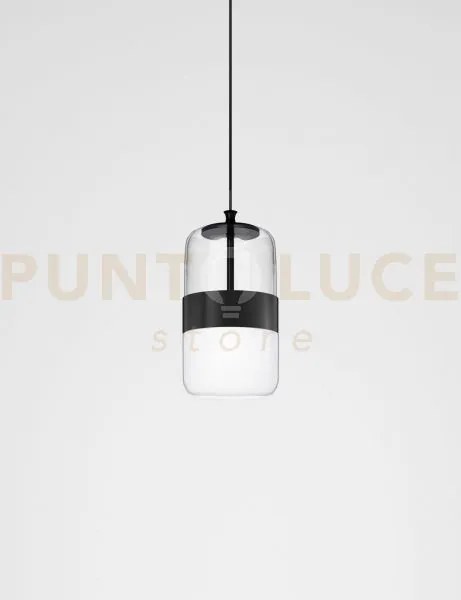 Futura sospensione m bianco nero montatura nero opaco 1 luce attacc...