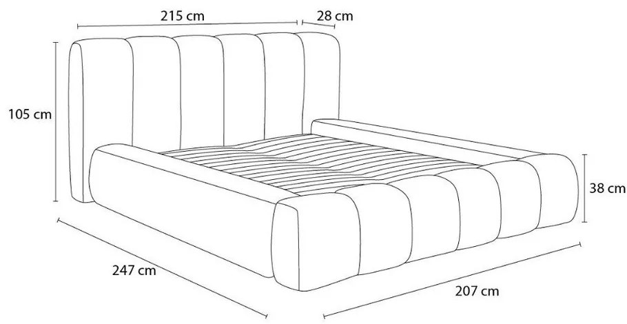 Letto matrimoniale imbottito arancione contenitore e rete inclusi 160x200 cm Denali - Bobochic Paris