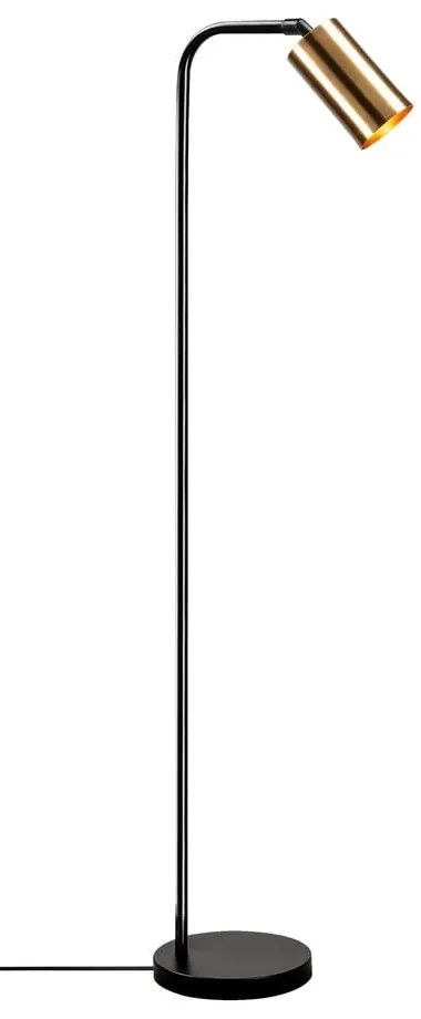 Lampada da terra nera/dorata con paralume in metallo (altezza totale 120 cm) Emek – Opviq lights