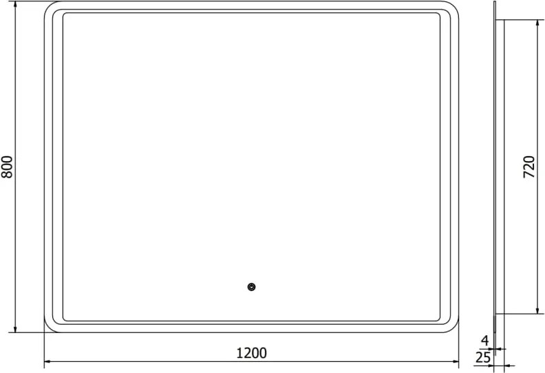 Mexen Zusa specchio da bagno retroilluminato 120 x 80 cm, LED 6000K, antiappannamento - 9808-120-080-611-00