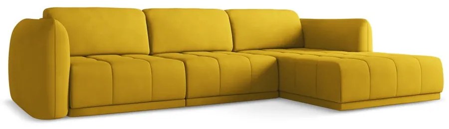 Divano angolare giallo (con penisola a destra) Hoku – Makamii