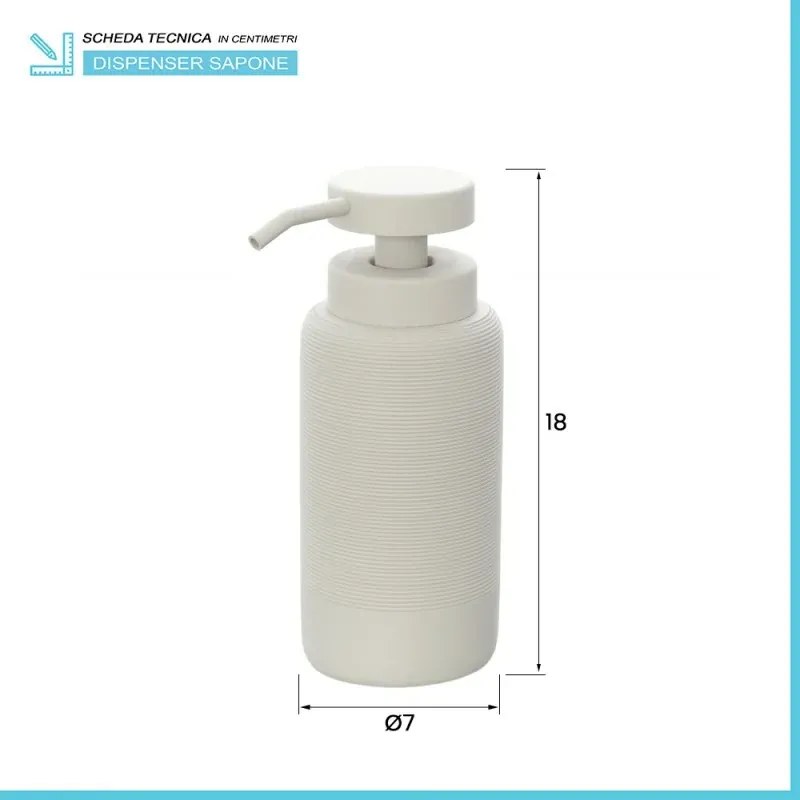 Set accessori bagno 2 pezzi in poliresina crema Marica
