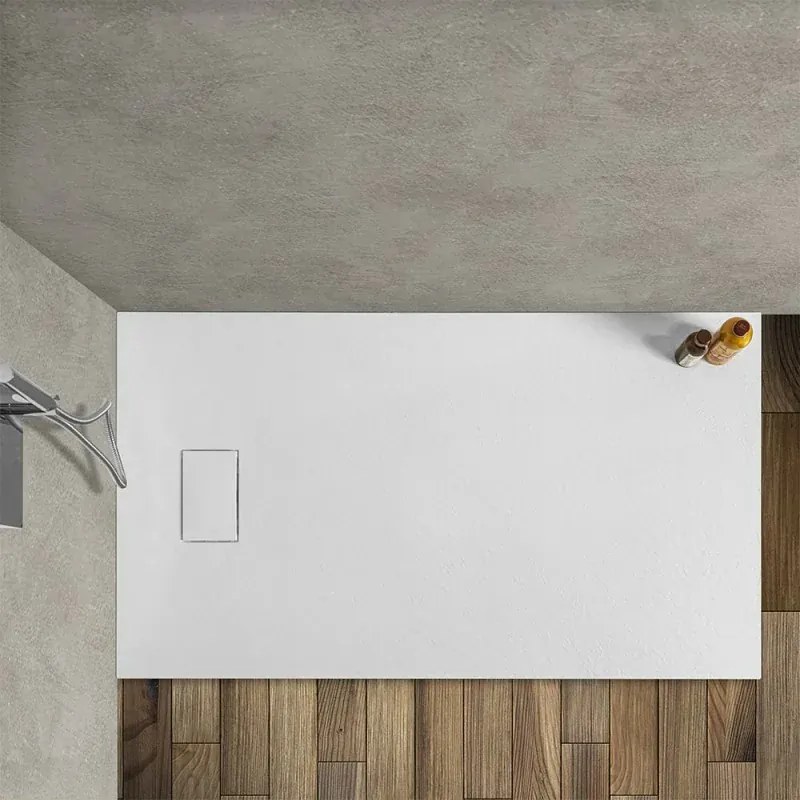 Piatto doccia filo pavimento 80x120 serie Agorà bianco effetto pietra