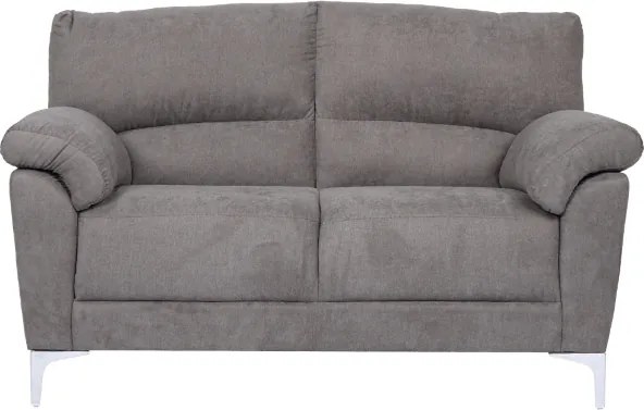 Divano in tessuto a 2 posti 146 cm braccioli imbottito GIADA Grigio