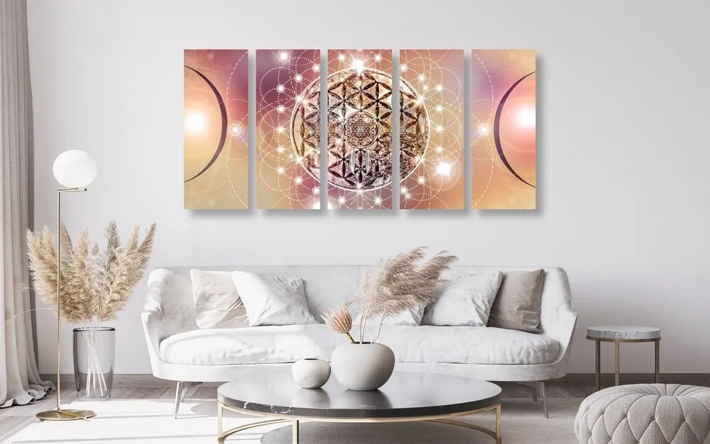 Quadri 5 pezzi – Mandala affascinante