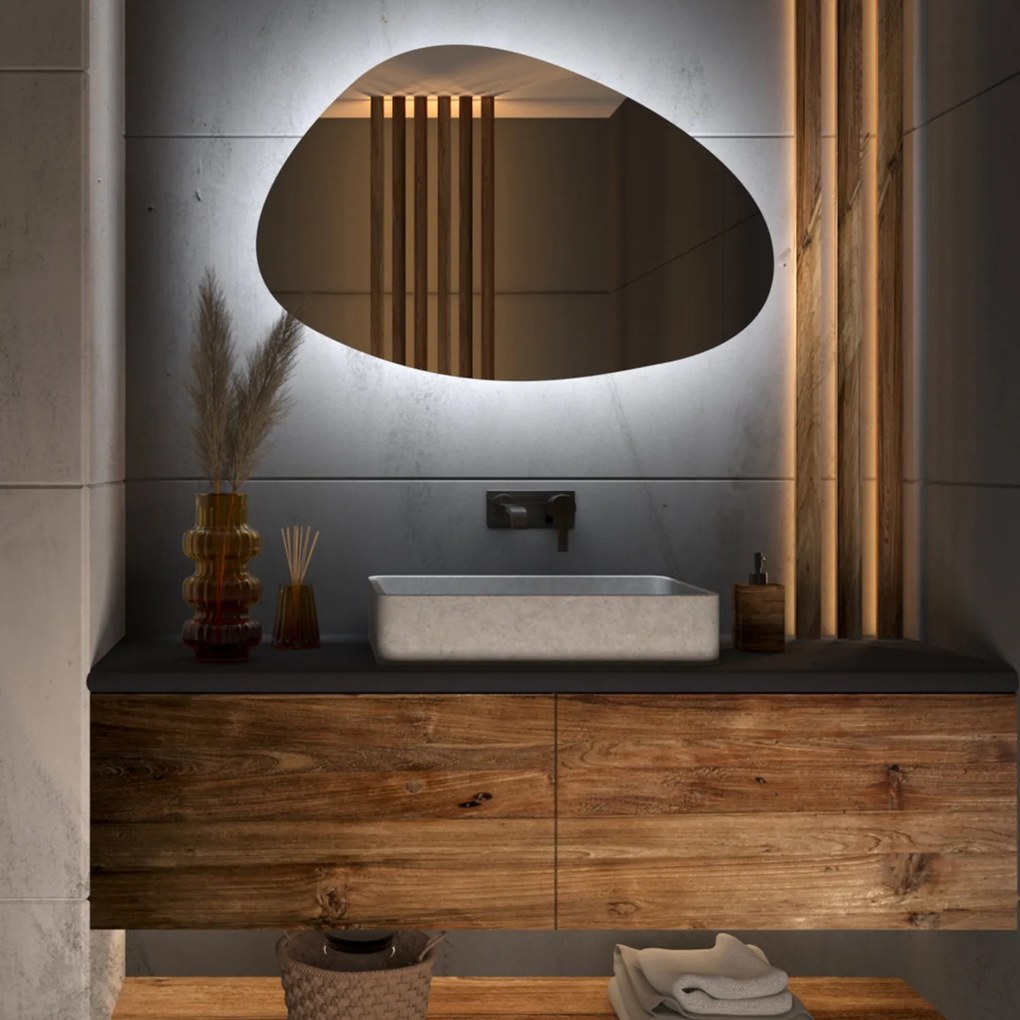 Specchio asimmetrico con luce LED G8