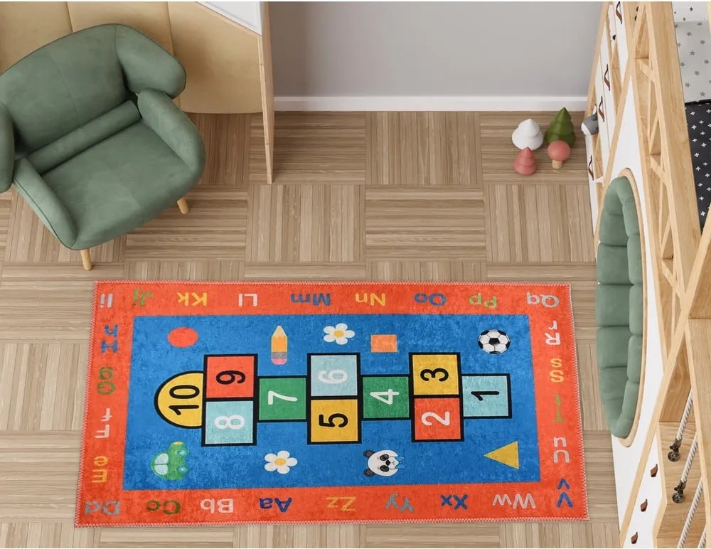 Tappeto da gioco per bambini arancione lavabile 120x180 cm Hopscotch Orange – Vitaus