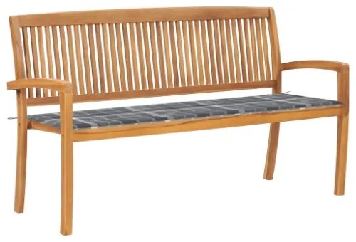 Panchina da Giardino Impilabile con Cuscino 159cm Teak Massello