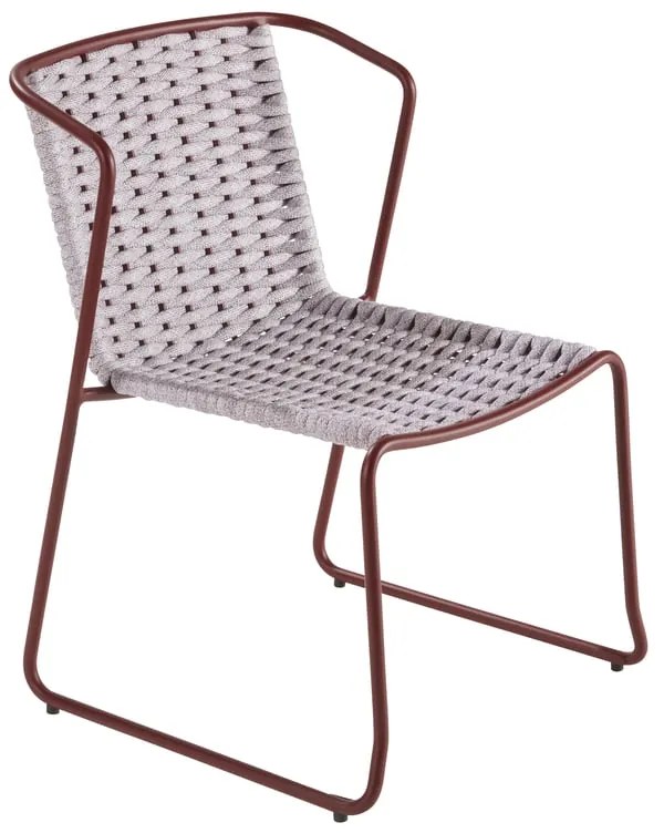 Sedia da giardino in alluminio con braccioli Livia NATERIAL, seduta in corda grigio