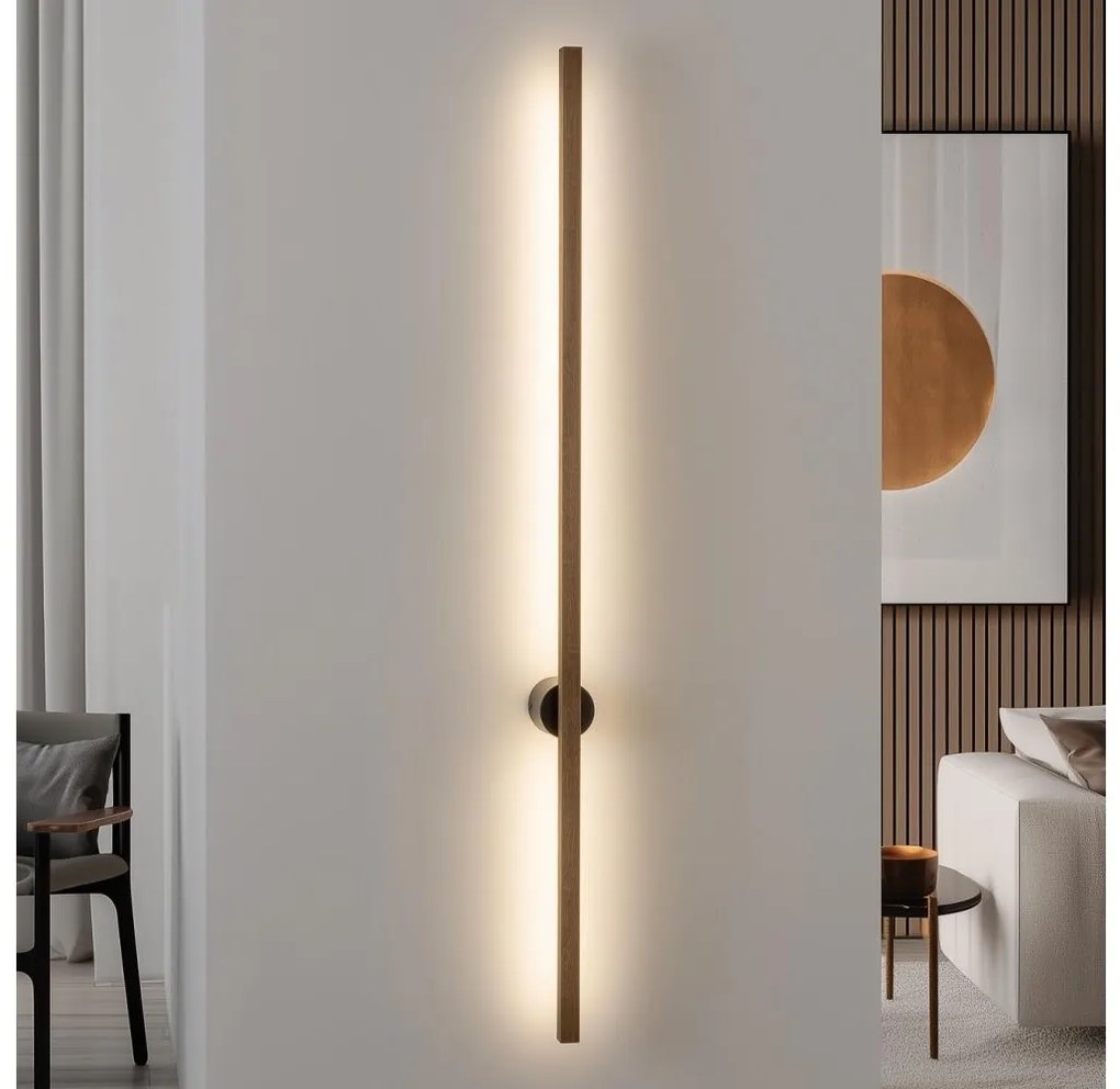 Brilagi - Lampada da parete LED WOODY LINE 12W 230V 120 cm rovere/noce