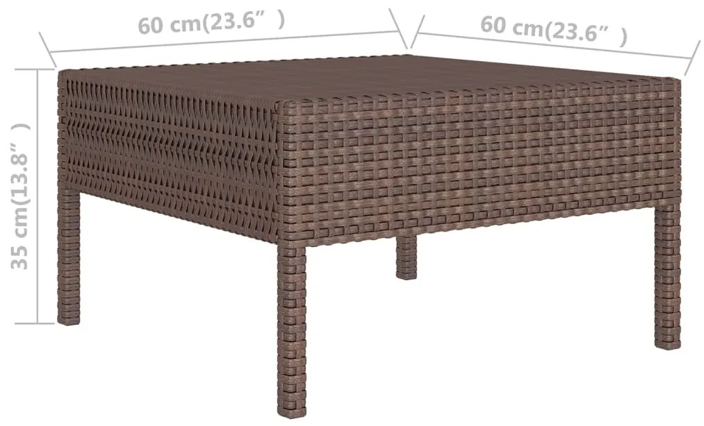 Set divani da giardino 8 pz con cuscini in polyrattan marrone