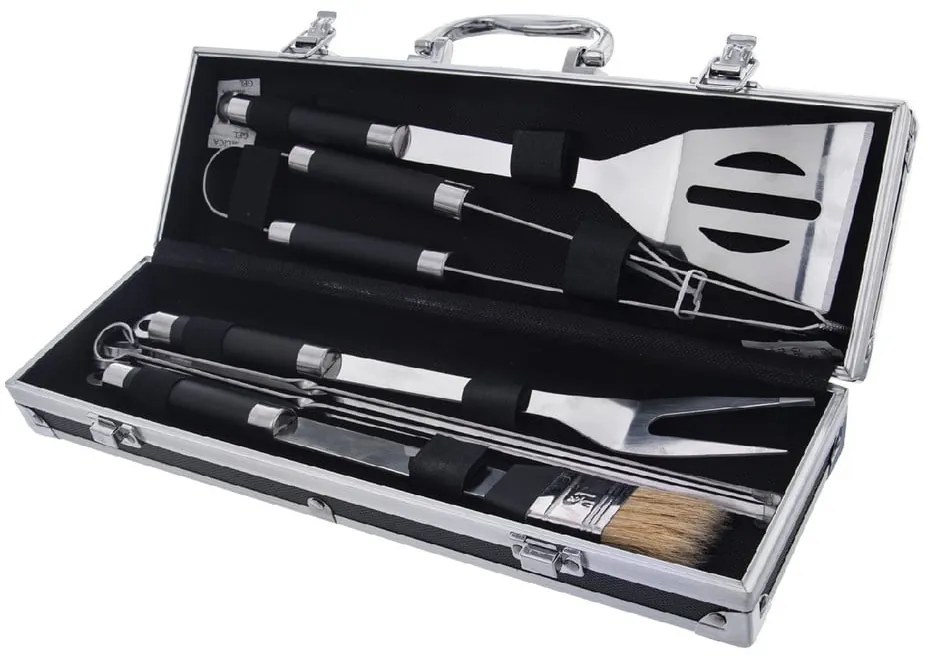 Set di 8 utensili per grigliare in acciaio inox e custodia per grigliare - Orion