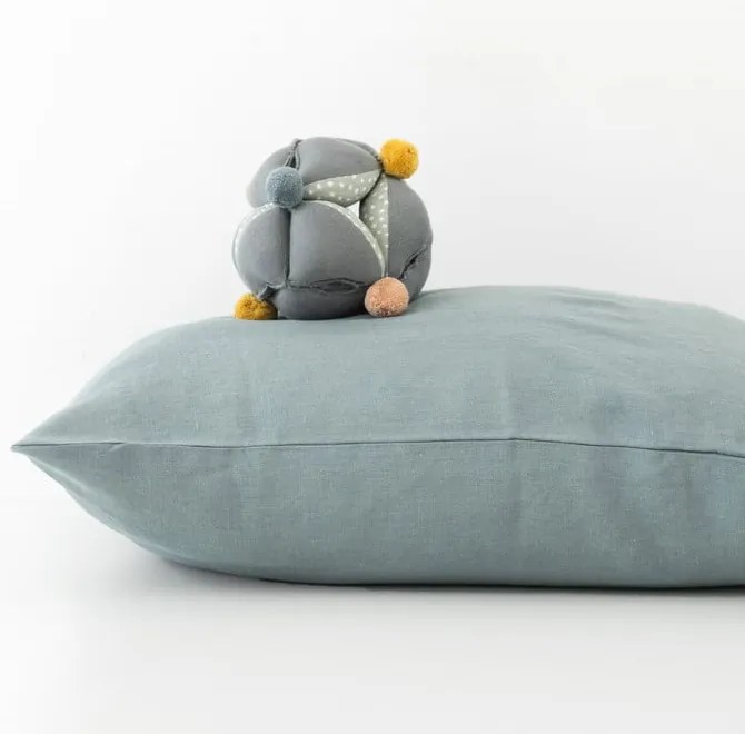 Federa di lino blu per bambini Nature, 40 x 60 cm Blue Fog - Linen Tales