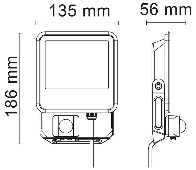 Proiettore LED 30W - 4000K - Grigio - PIR Sensor