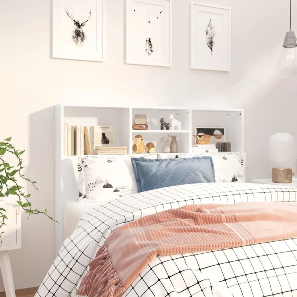 Testiera Con Contenitore Bianco 120x19x103,5 Cm /