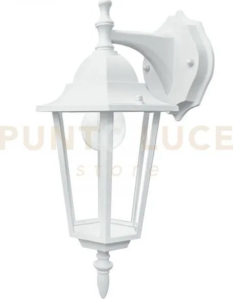 Applique down milano bianca 1 luce attacco e27 ip44 17x20,8x36cm al...