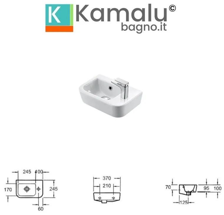 Kamalu - lavamani piccolo 37 cm con foro miscelatore a destra marie-mr