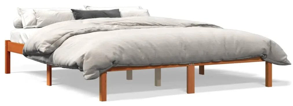 Giroletto Senza Materasso Marrone Cera 160x200 Cm Legno Di Pino /