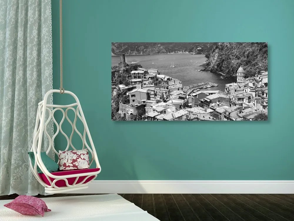 Quadro su tela – Costa d'Italia in bianco e nero