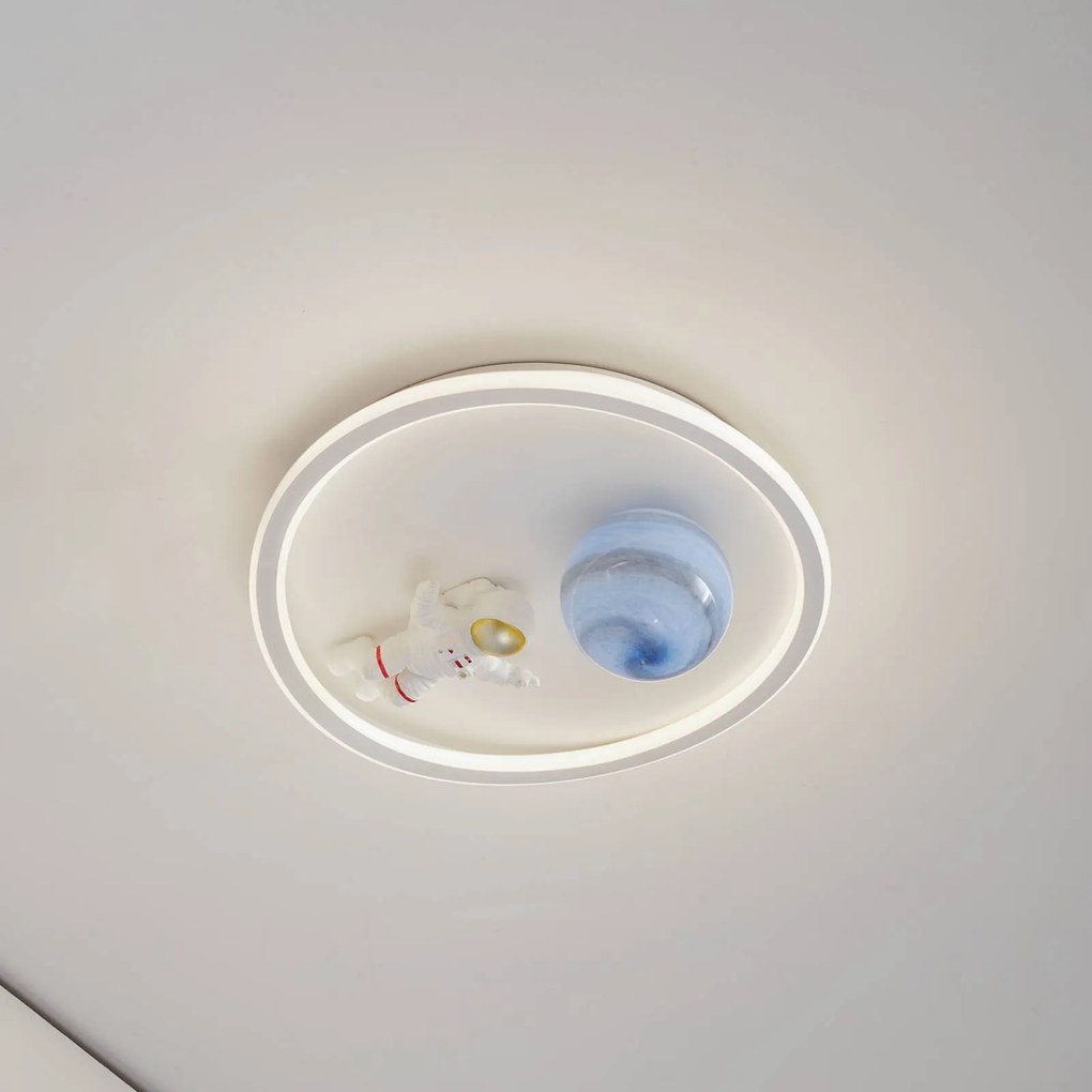 Plafoniera a LED Kosmo Lindby, Bianco / Opale, Soggiorno / Sala da pranzo, Plastica, Giovanile, Plafoniera LED