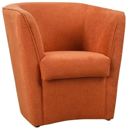 Poltrona moderna arancio in tessuto antimacchia imbottita