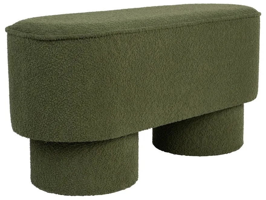 Panchina verde con rivestimento in bouclé Marcos – White Label