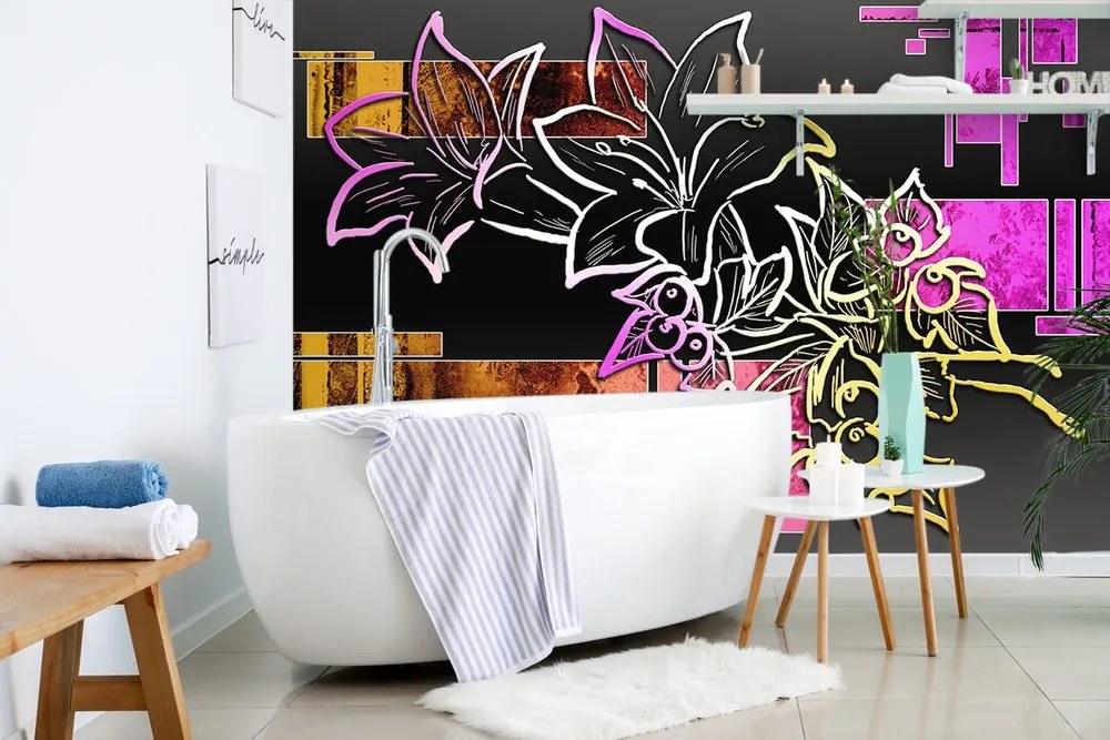 Carta da parati – Illustrazione floreale