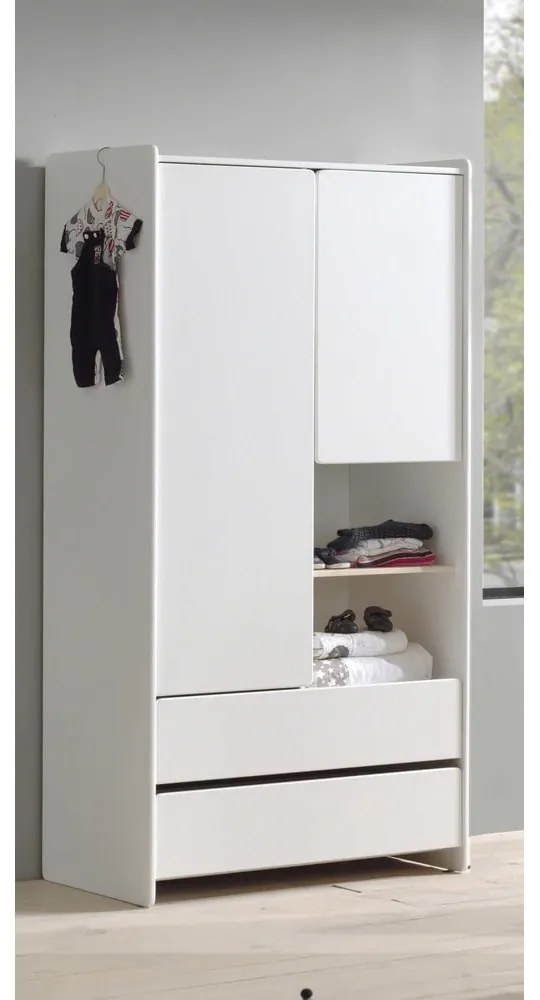Armadio per bambini bianco , 90 x 180 cm Kiddy - Vipack