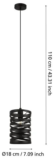 Eglo 99346 - Lampadario a sospensione con filo CREMELLA 1xE27/40W/230V