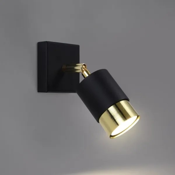 Sollux SL.1069 - Faretto da muro NERO 1xGU10/40W/230V nero/oro