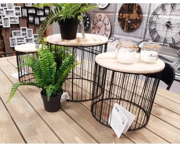 SET 3x Portafiori diametro 19/23/28 cm nero/beige