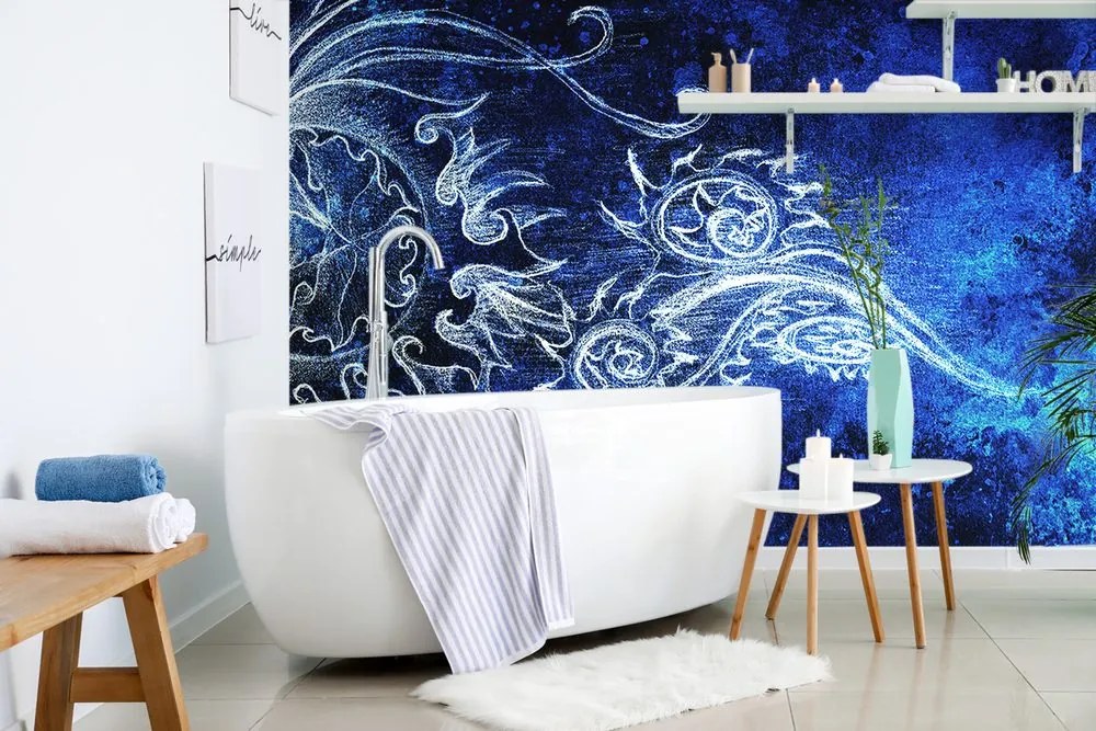 Carta da parati – Disegno straordinario blu