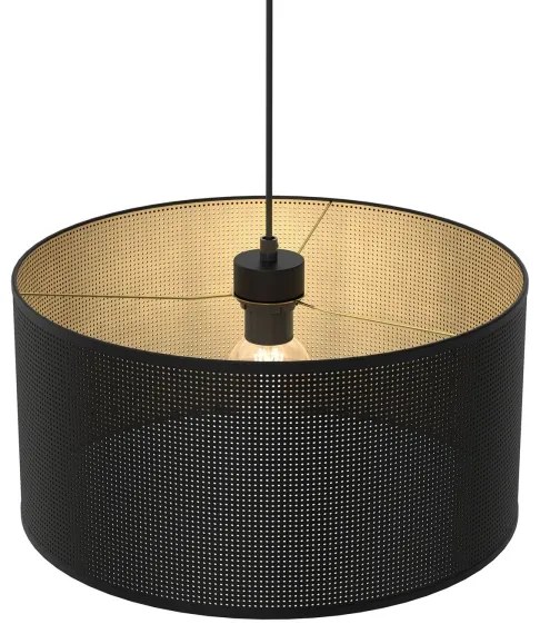Lampadario a sospensione con filo LOFT SHADE 1xE27/60W/230V diametro 40 cm nero/oro