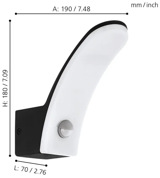 Eglo 98149 - Lampada da esterno LED con sensore FIUMICINO LED/11W/230V IP44