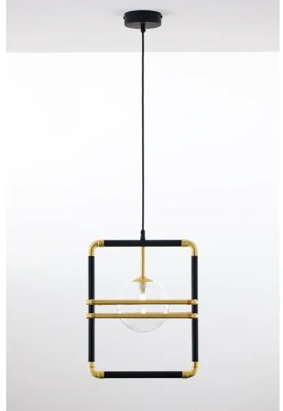 Jupiter 2028 - Lampadario a sospensione con filo FIORI 1xG9/10W/230V nero/oro/limpido